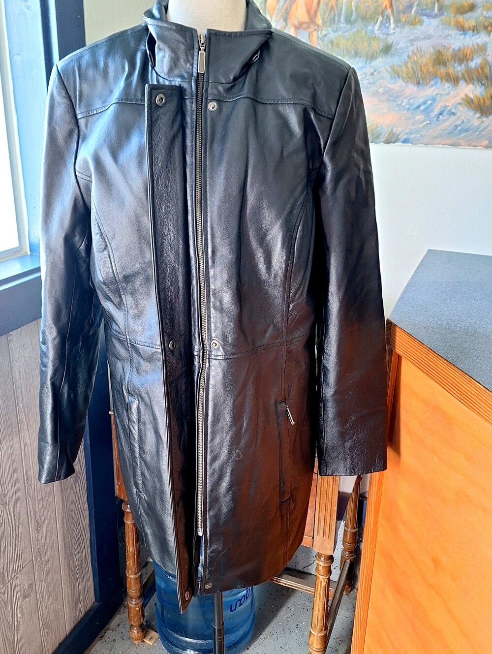 Croft & Barrow Leather Coat With Removable Liner, Large, RN#73277, NWOT
